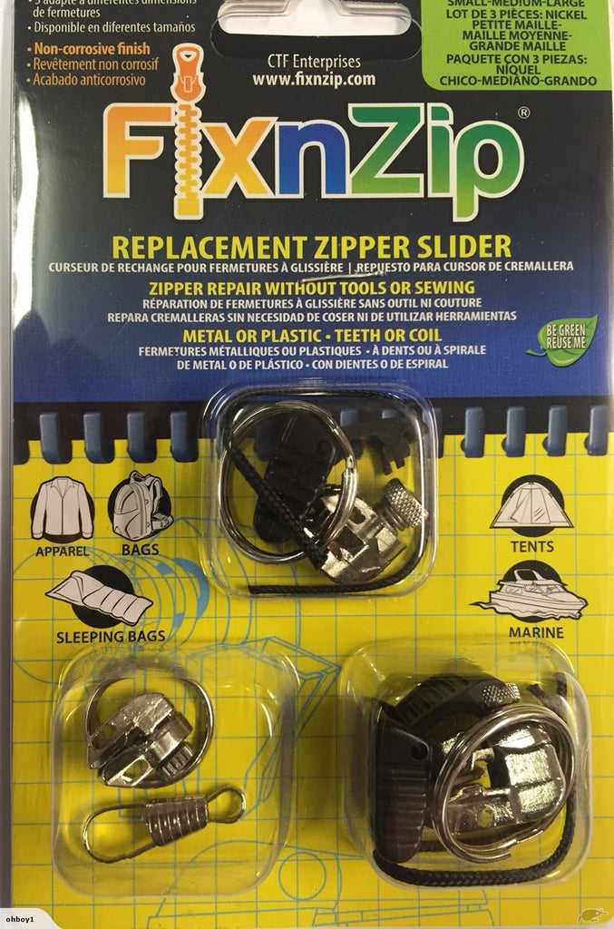 FixnZip Zip Slider Replacement - 3 Pack - Dark Nickel – FixnZip New Zealand